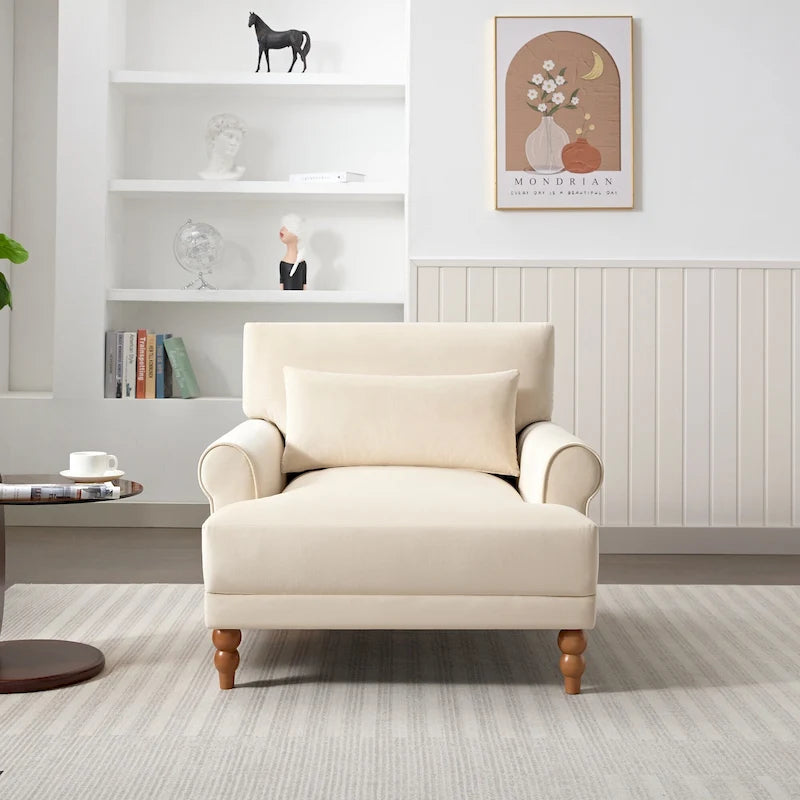 37.8" Samt-Sessel mit ergonomischer Lendenstütze