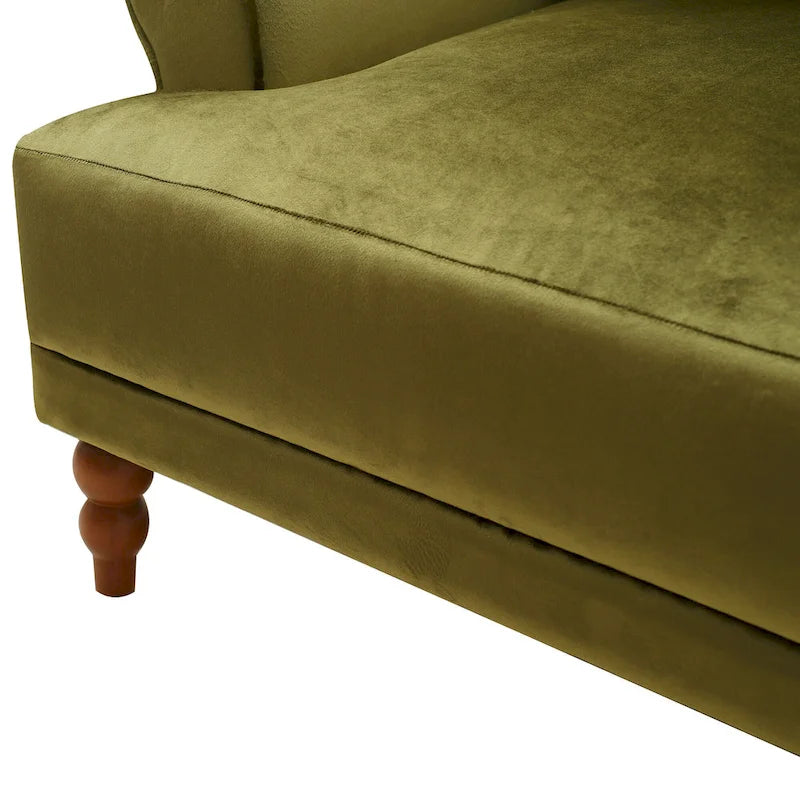 Aksamitny fotel akcentowy 37,8" z ergonomicznym podparciem lędźwi