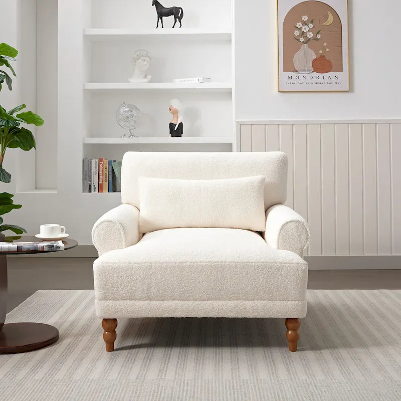 Aksamitny fotel akcentowy 37,8" z ergonomicznym podparciem lędźwi