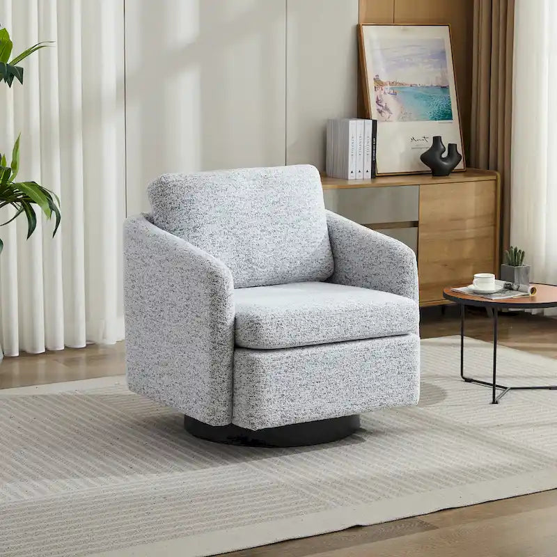 Chenille-Drehsessel mit gepolsterter Sitzfläche – 31.5"W