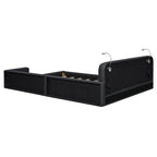 Estructura de cama tapizada tamaño Queen con luces de lectura y cabecero capitoné