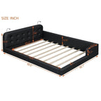 Estructura de cama tapizada tamaño Queen con luces de lectura y cabecero capitoné