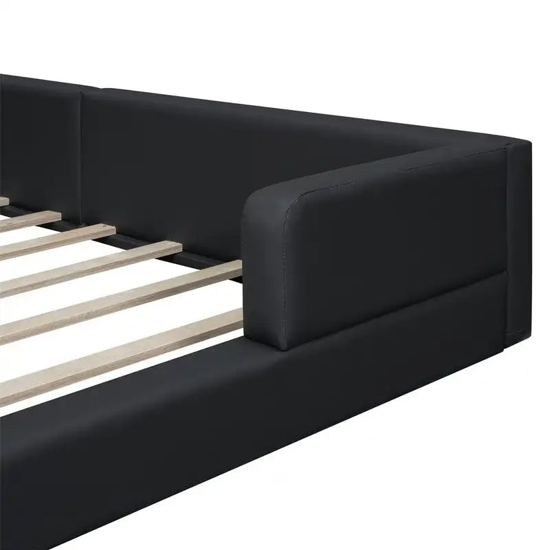 Estructura de cama tapizada tamaño Queen con luces de lectura y cabecero capitoné