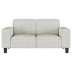 58-Inch-Loveseat aus hellgrauem Cord mit geraden Armlehnen