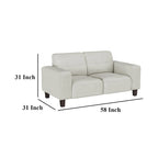 58-Inch-Loveseat aus hellgrauem Cord mit geraden Armlehnen