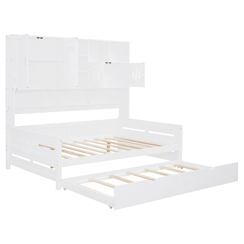 Tagesbett in voller Größe mit Twin-Ausziehbett und Stauraum