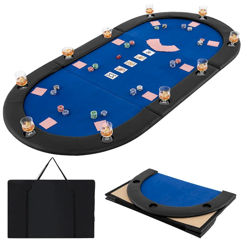 84 x 42 Inch klappbare Poker-Tischauflage für 10 Spieler