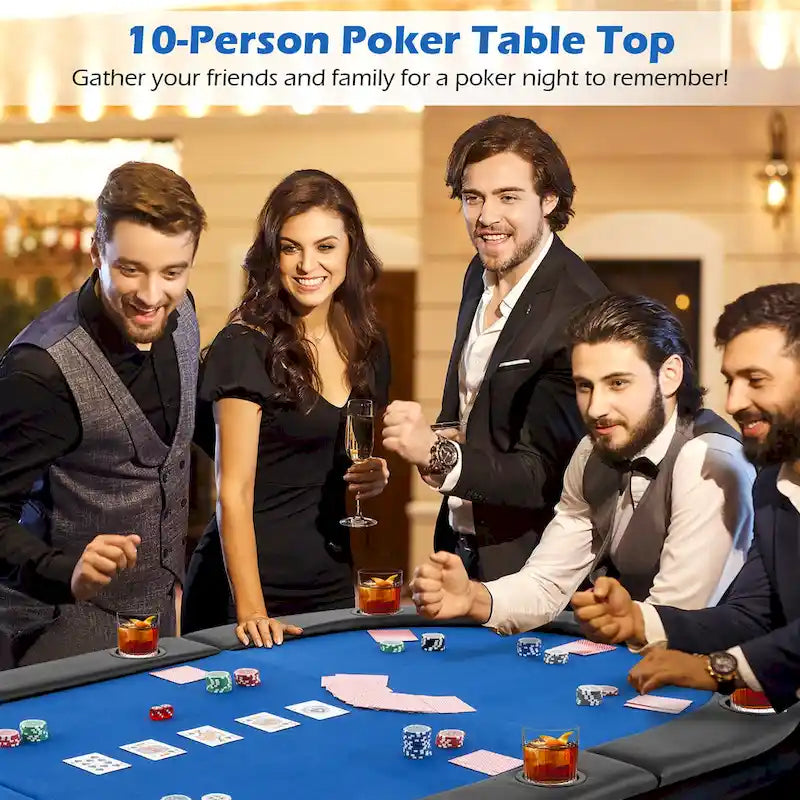 84 x 42 Inch klappbare Poker-Tischauflage für 10 Spieler