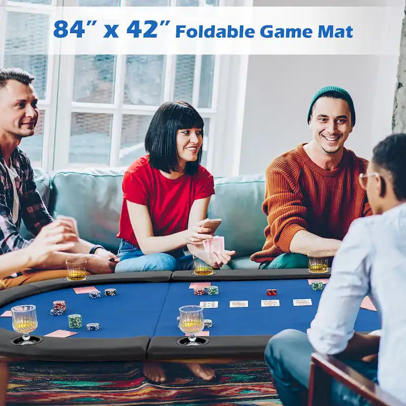 84 x 42 Inch klappbare Poker-Tischauflage für 10 Spieler