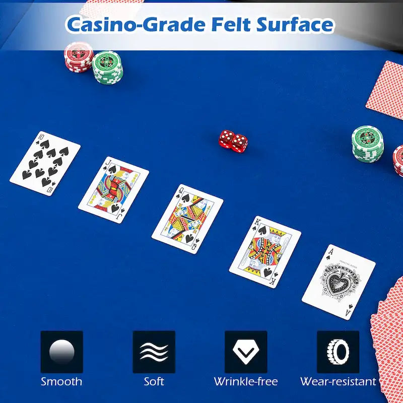 84 x 42 Inch klappbare Poker-Tischauflage für 10 Spieler