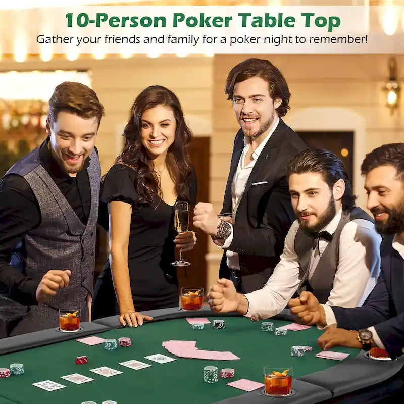 84 x 42 Inch klappbare Poker-Tischauflage für 10 Spieler