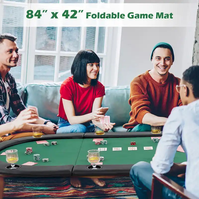 84 x 42 Inch klappbare Poker-Tischauflage für 10 Spieler