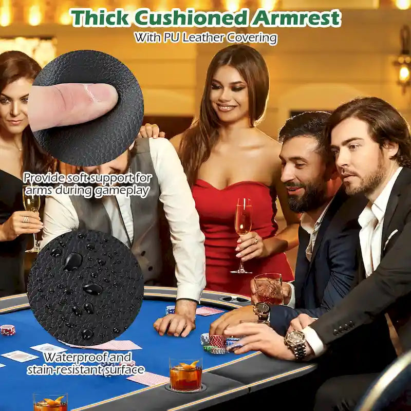 84 x 42 Inch klappbare Poker-Tischauflage für 10 Spieler