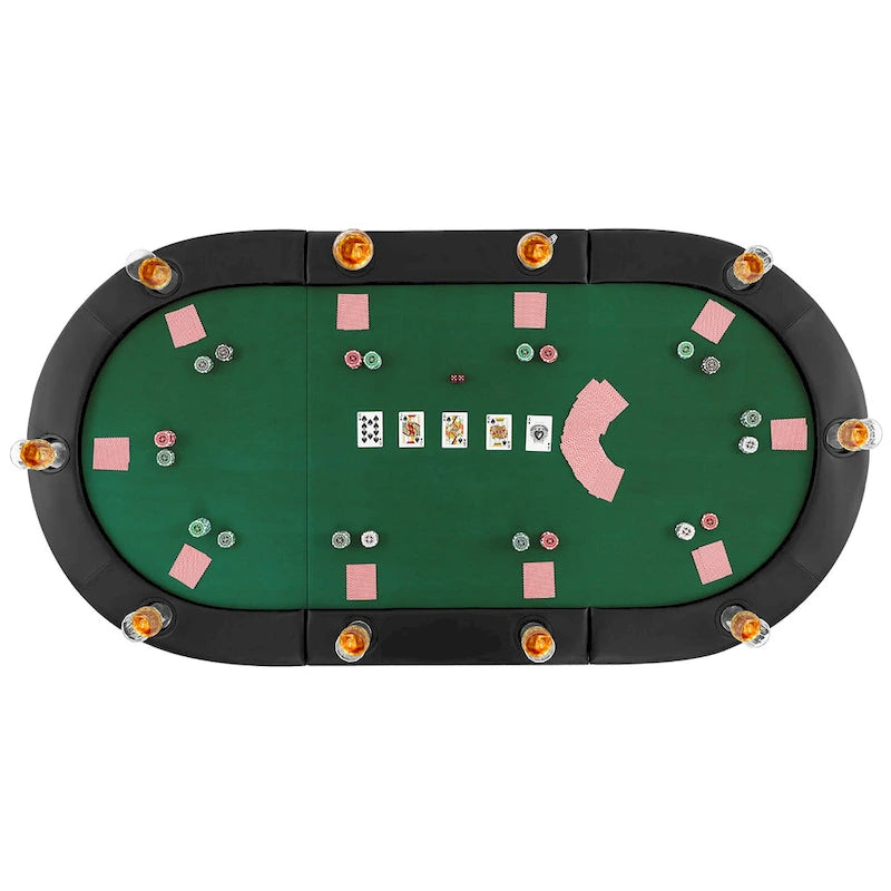 84 x 42 Inch klappbare Poker-Tischauflage für 10 Spieler