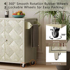 51.2" rollbare Kücheninsel mit Klappe und Aufbewahrungsschränken