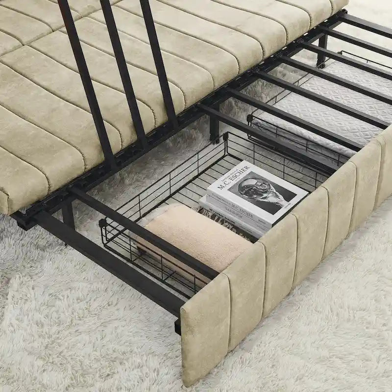 3-in-1-Schlafsofa zum Ausziehen mit Schubladen