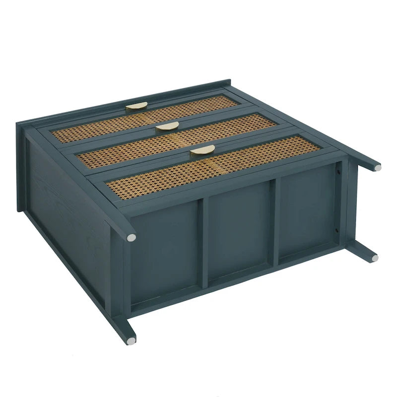 Kommode mit 3 Schubladen und Fronten aus Rattan