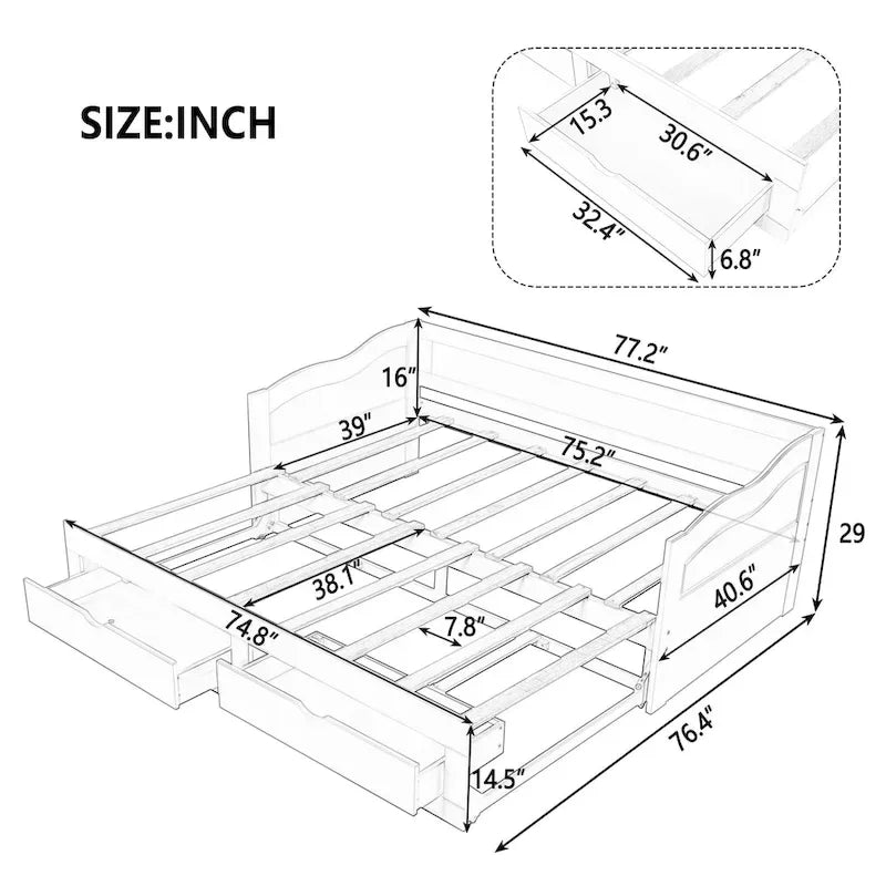 Cama diván con cama nido
