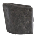 Distressed Black Swivel Accent Chair - 28.75 W x 31 D x 31.5 H