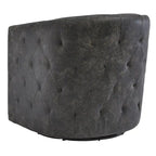 Distressed Black Swivel Accent Chair - 28.75 W x 31 D x 31.5 H