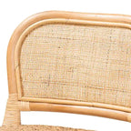 Nowoczesny boho hoker z naturalnego brązowego rattanu