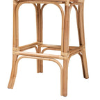 Nowoczesny boho hoker z naturalnego brązowego rattanu