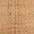 Nowoczesny boho hoker z naturalnego brązowego rattanu