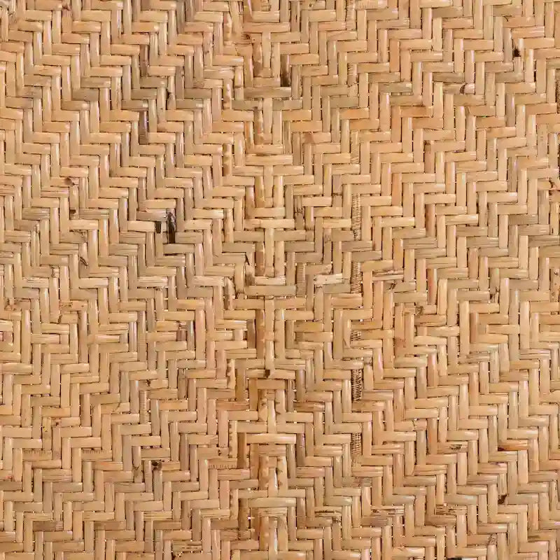 Nowoczesny boho hoker z naturalnego brązowego rattanu