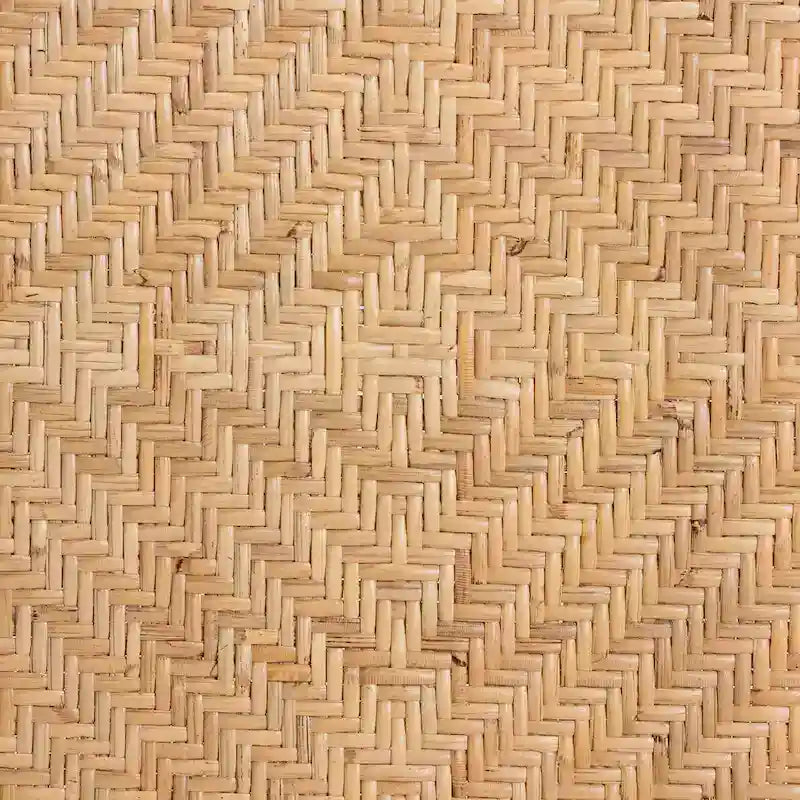Nowoczesny boho hoker z naturalnego brązowego rattanu
