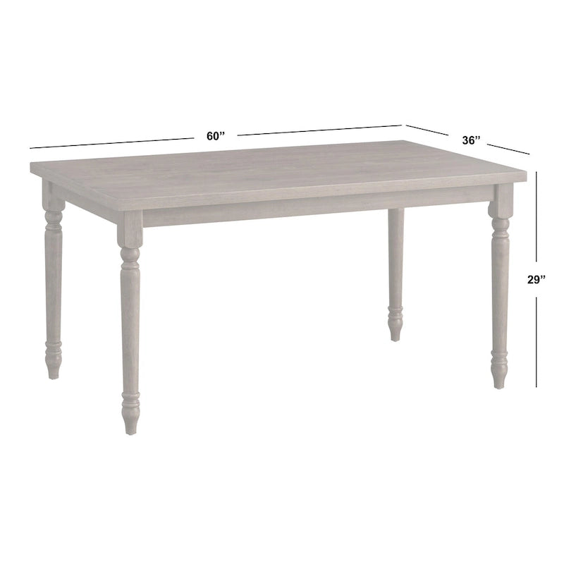 Table à manger rectangulaire 29H x 60W x 36D - pieds tournés