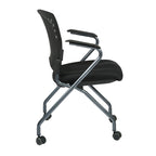 Chaise visiteur pliante avec dossier ventilé - lot de 2