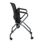 Chaise visiteur pliante avec dossier ventilé - lot de 2