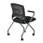 Chaise visiteur pliante avec dossier ventilé - lot de 2