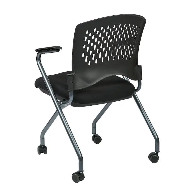 Chaise visiteur pliante avec dossier ventilé - lot de 2