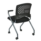 Chaise visiteur pliante avec dossier ventilé - lot de 2