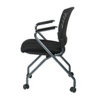 Chaise visiteur pliante avec dossier ventilé - lot de 2