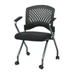 Chaise visiteur pliante avec dossier ventilé - lot de 2