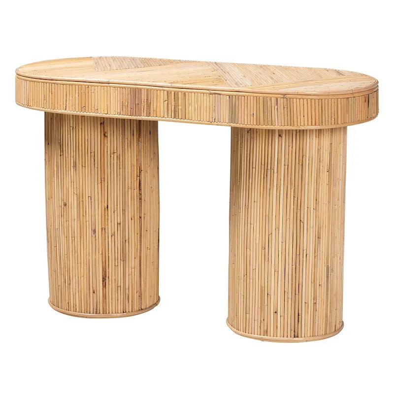 Boho-Konsolentisch aus natürlichem Rattan