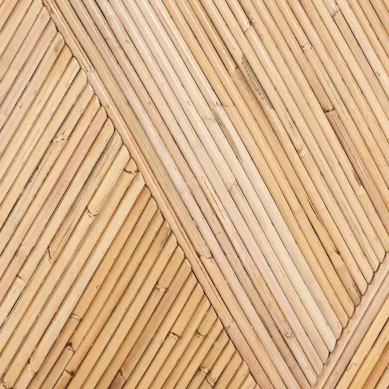 Table console bohème en rotin naturel