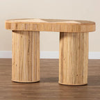 Table console bohème en rotin naturel