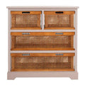 4-Drawer Storage Cabinet with Cane Baskets - 29W x 14D x 30H