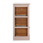 4-Drawer Storage Cabinet with Cane Baskets - 29W x 14D x 30H