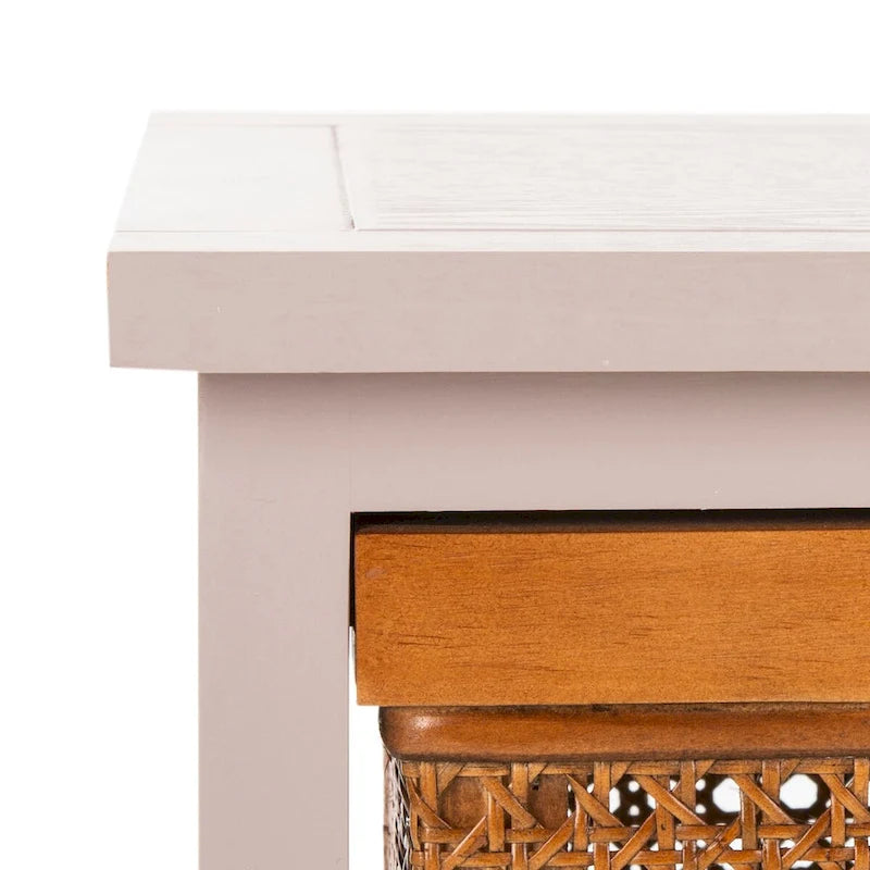 4-Drawer Storage Cabinet with Cane Baskets - 29W x 14D x 30H