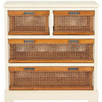 4-Drawer Storage Cabinet with Cane Baskets - 29W x 14D x 30H