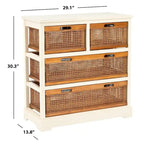 4-Drawer Storage Cabinet with Cane Baskets - 29W x 14D x 30H