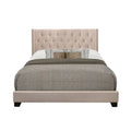 Morgan Beige Fabric Upholstered Tufted Bed