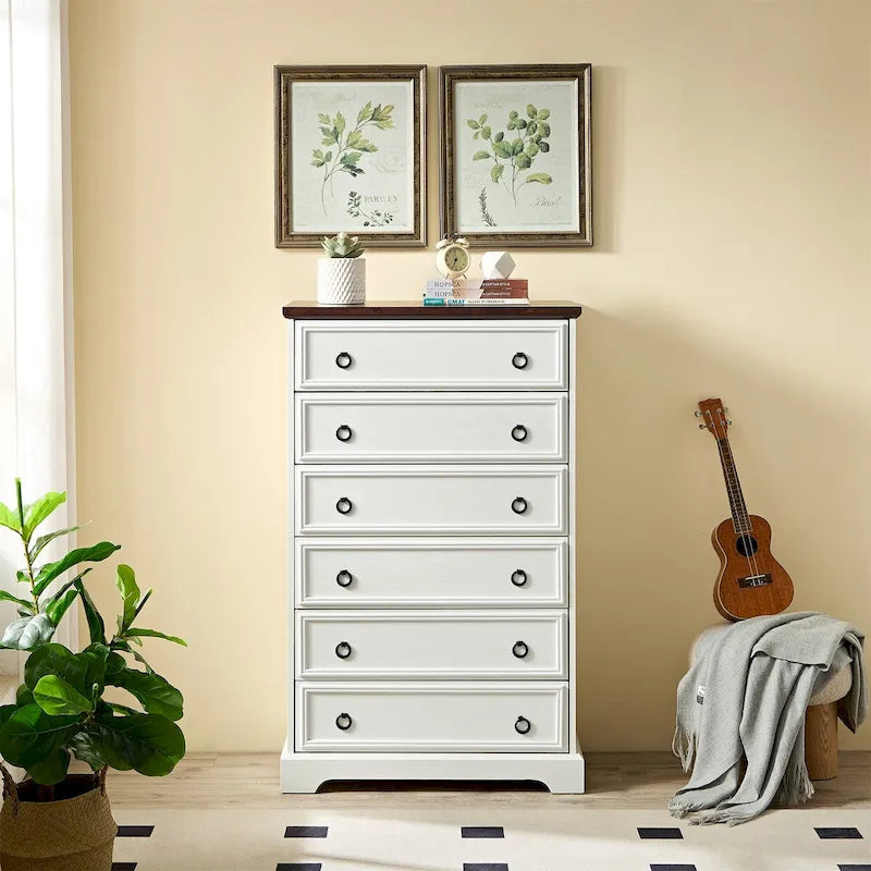 6-Drawer Dresser with Wide Slides – Bedroom Storage Organizer