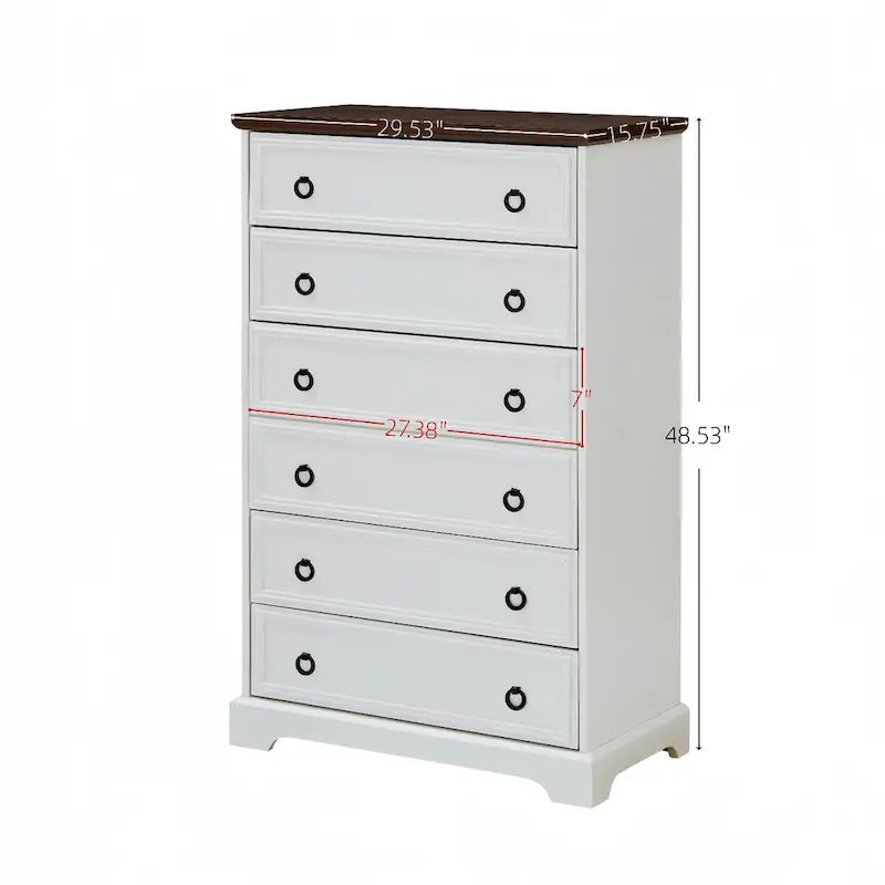 6-Drawer Dresser with Wide Slides – Bedroom Storage Organizer