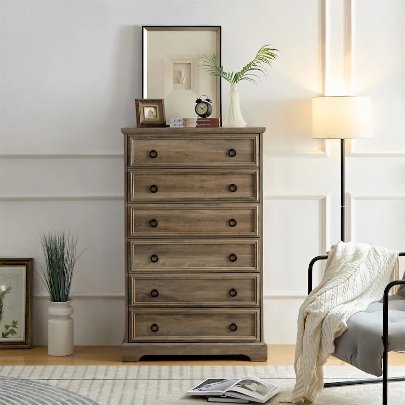 6-Drawer Dresser with Wide Slides – Bedroom Storage Organizer