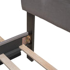 Polsterbett in Queen Size aus Leinenstoff mit 2 Schubladen und Twin-XL-Ausziehbett